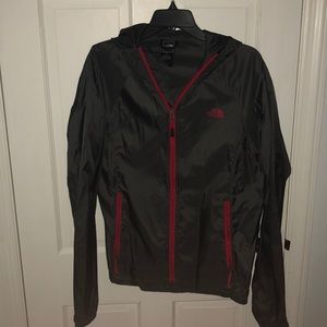 The North Face Grey/Red Windbreaker